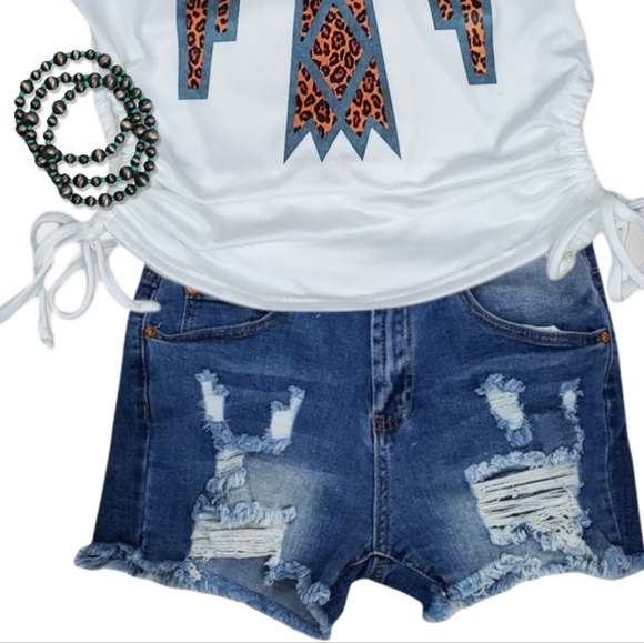 Mom Shorts. Distressed Mom Shorts Almost Famous multiple sizes stretchy. - Picture 3 of 9